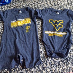 Set of 2 wvu romper/onesie 12m
